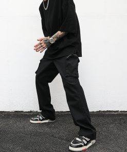 Pocket wide-leg overalls