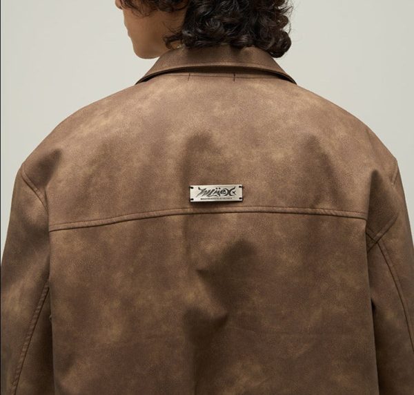 American Retro Brown Leather Jacket For Men