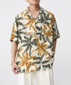 New Loose Retro Color Hong Kong Style Short Sleeve Suit Collar Shirt