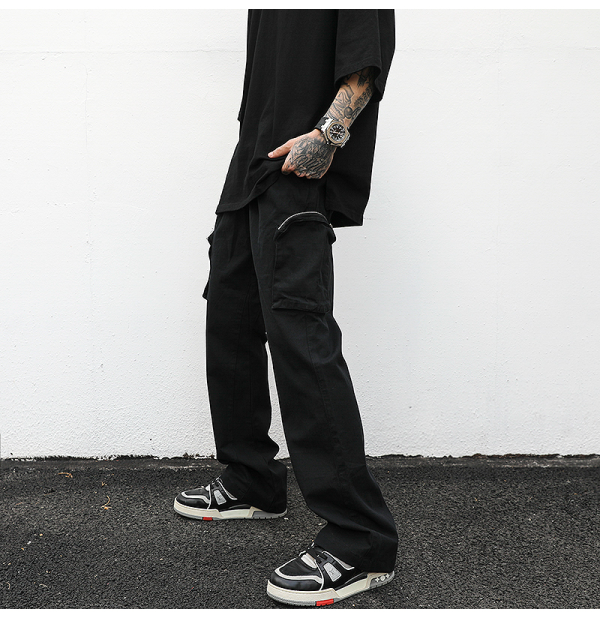 Pocket wide-leg overalls