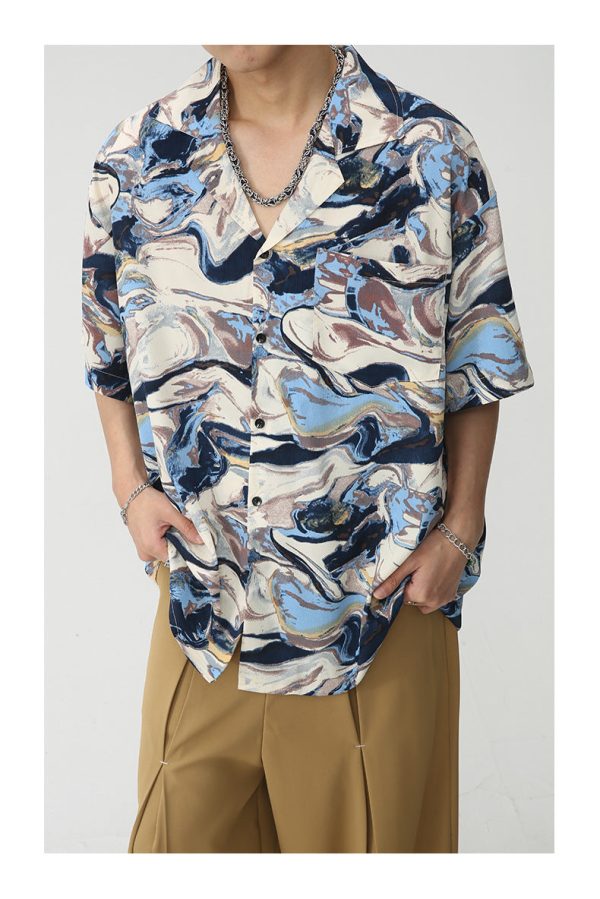 New Loose Floral Tie-dyed Short Sleeve Casual Retro Shirt