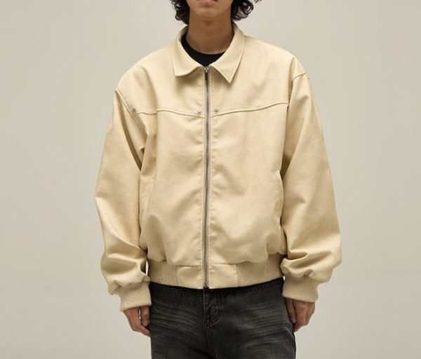 American Retro Brown Leather Jacket For Men