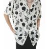 New Loose Hong Kong Style Retro Closure Collar Floral Short Sleeve Shirt