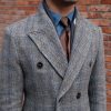 Retro High-quality Wool Plaid Polo Coat