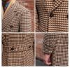 Double Breasted Thick Houndstooth Coat Vintage