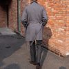 Men's Herringbone Wool Slim Fit Mid Length Coat